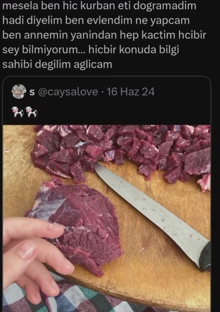 Kurban eti doğrayabilen kız mı, doğramasa da olur mu?