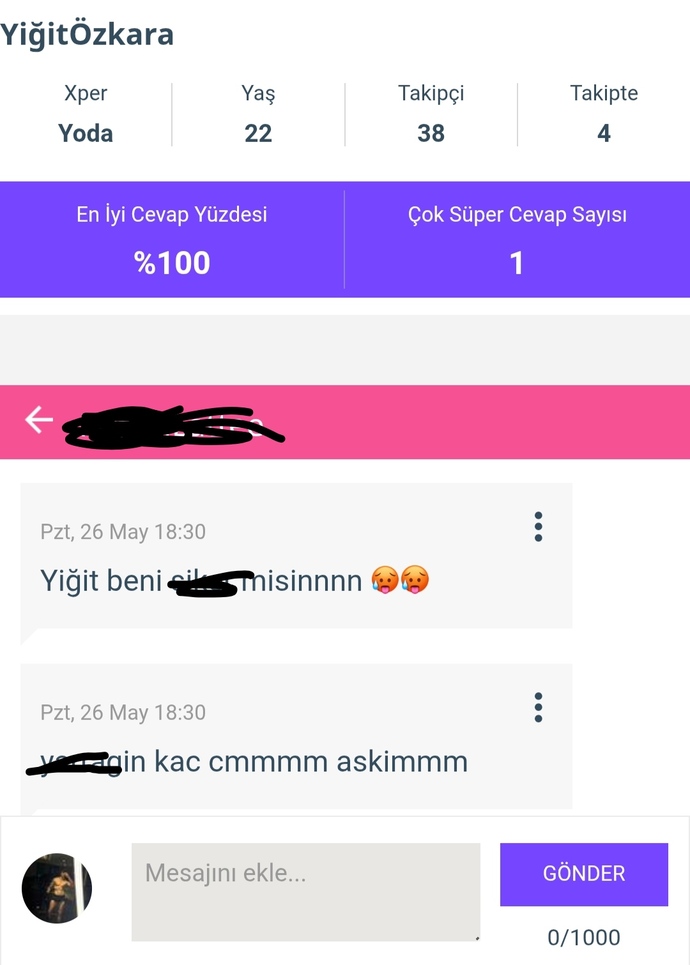 Aldığın en ilginç mesaj neydi?