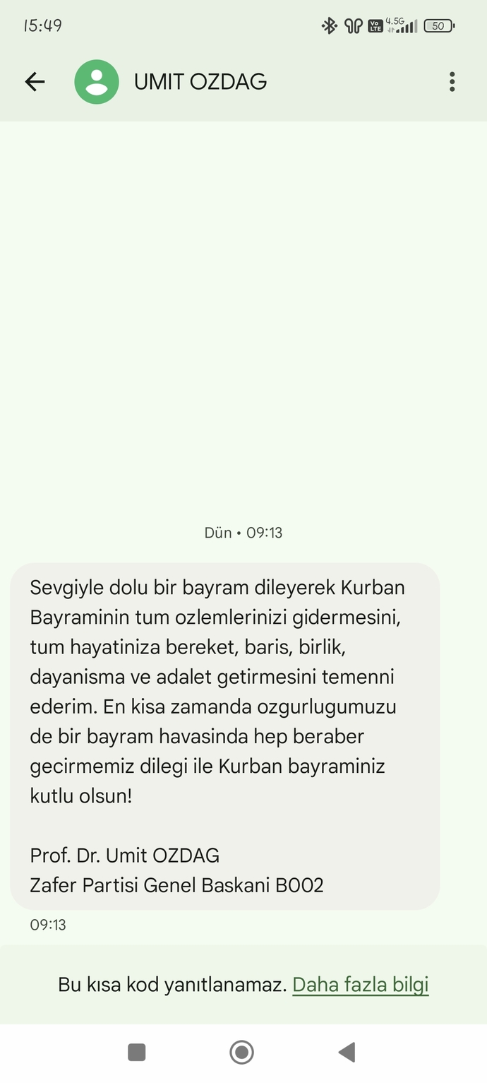 Bayramınızı kutlayan oldu mu?