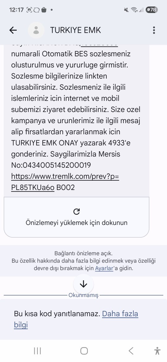 Bana böyle bi sms geldi, ne oluyor bu?