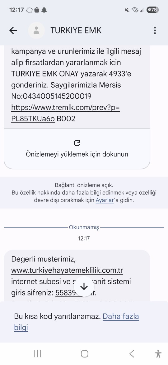 Bana böyle bi sms geldi, ne oluyor bu?