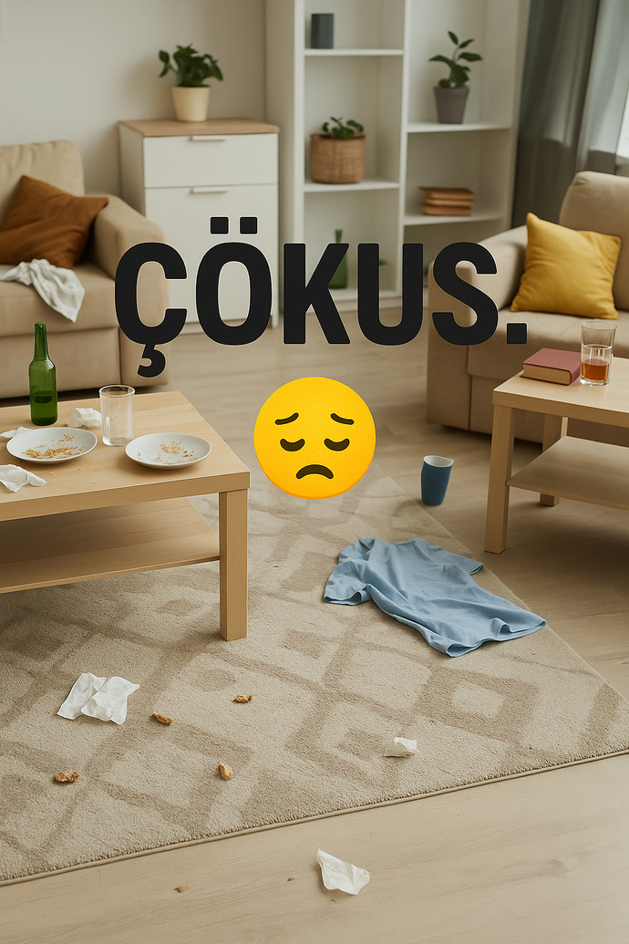 Evi yeni temizleyip salona dönünce tekrar dağılmış görmek… Bir kelimeyle anlatır mısın bu hissi? 😩?