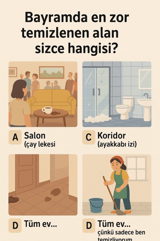 Bayramda en zor temizlenen alan sizce hangisi?