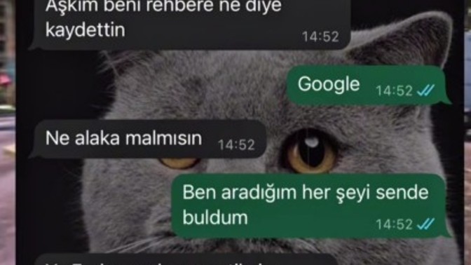 Eşiniz ya da  sevgiliniz rehberinizde ne diye kayıtlı☺️?