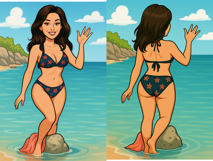 Kızlar, çiçek desenli bikini giyer misiniz?