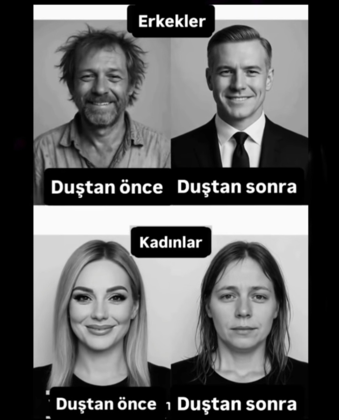 Duştan sonra kadınların ve erkeklerin farkı böyle mi oluyor?