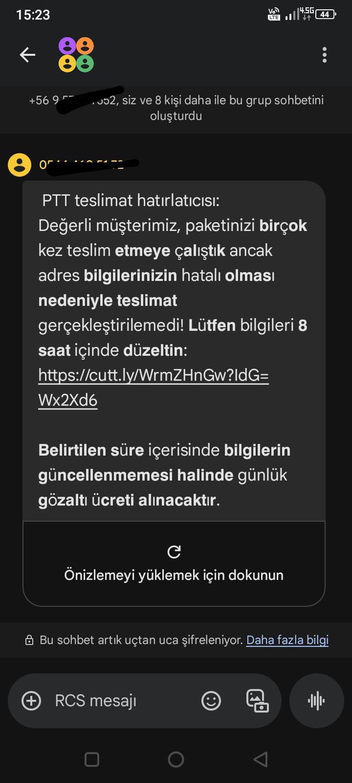 Az önce böyle bir mesaj geldi linke tıkladm?