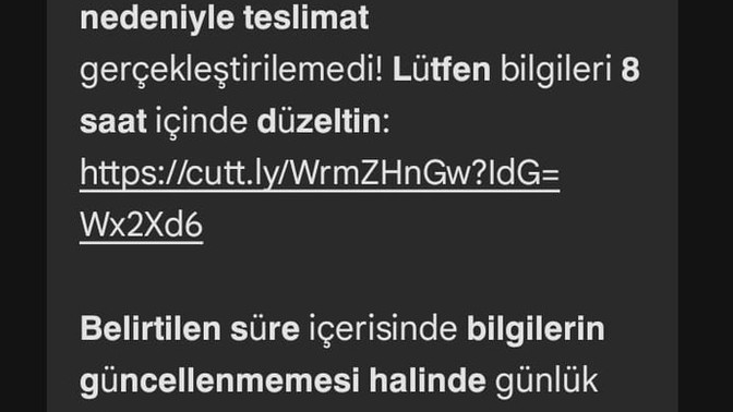 Az önce böyle bir mesaj geldi linke tıkladm?