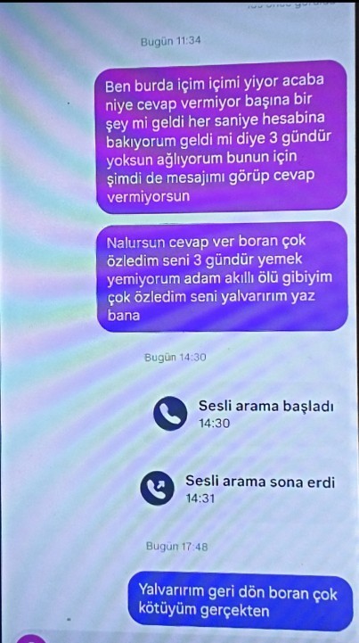 Sevgilim 3 gündür yok perişan bir haldeyim napmaliyim 😭?