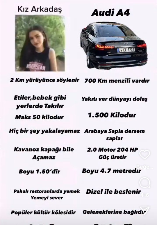 Sevgili mi araba mı?