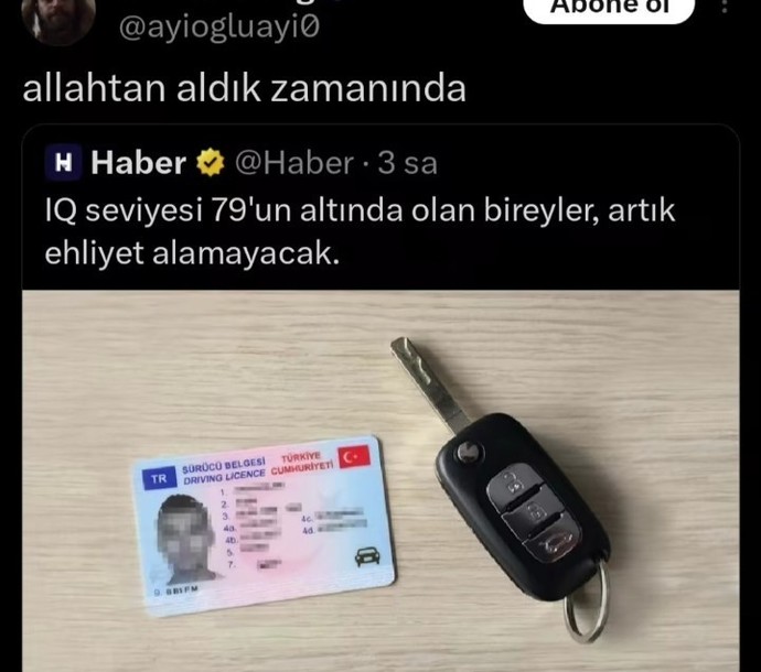 IQ seviyesi 79un altında olanlar ehliyet alamayacak! Yeni sistemi nasıl buldunuz?