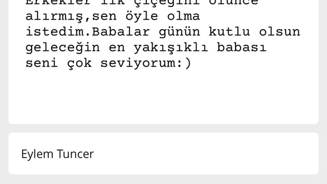 Sevgilime babalar günü için göndereceğim hediye kartı nasıl?