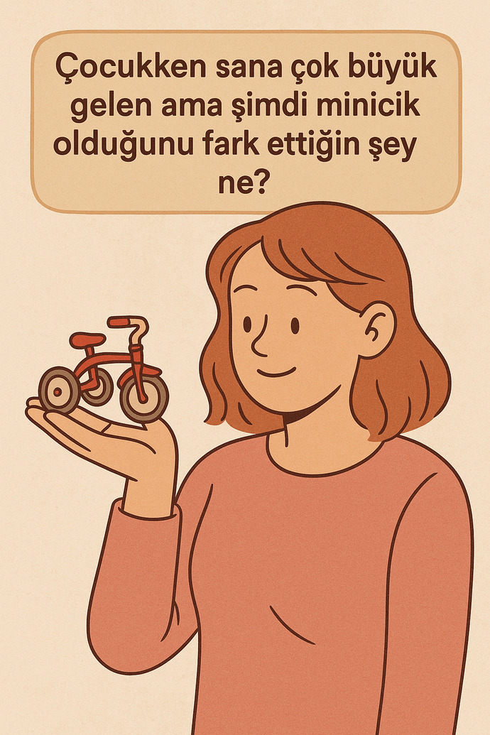 Çocukken sana çok büyük gelen ama şimdi minicik olduğunu fark ettiğin şey ne?