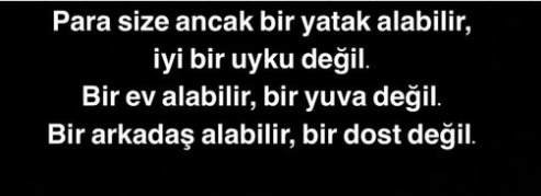 Para ile alınmayan bir şey söyle?