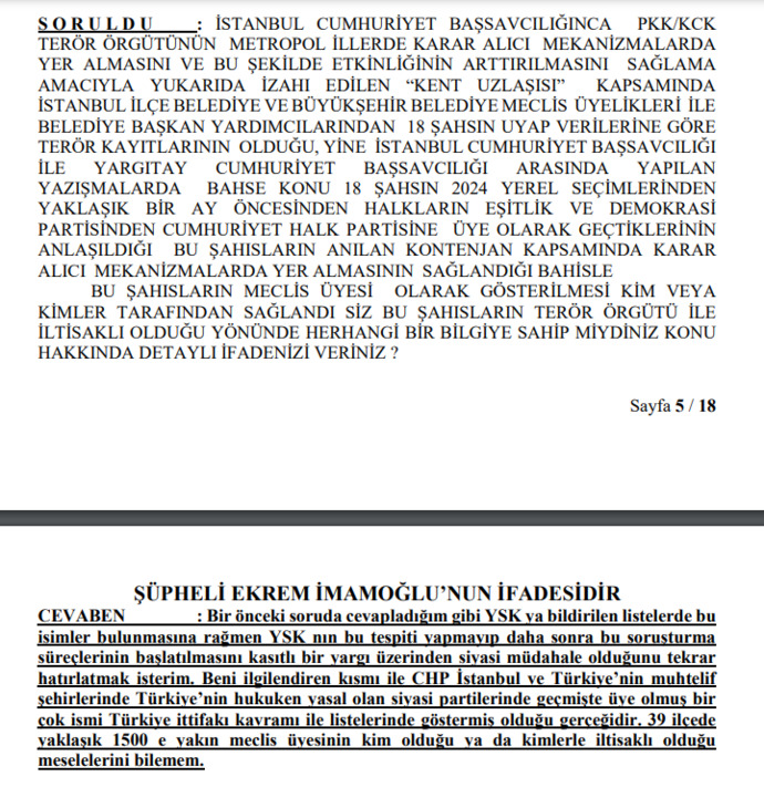İnternette Ekrem İmamoğlunun ifade tutanağını yayınlamışlar, sorulan soruya verdiği cevap sizi tatmin etti mi?
