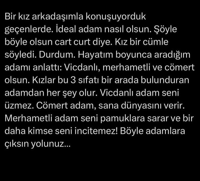 Böyle bir erkek var mı ki?