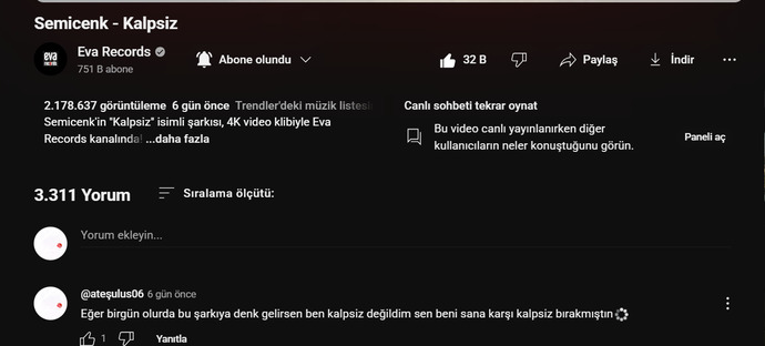YouTubeda herhangi bir şarkıda / videoda eski sevgilinize gönderme yaptınız mı?