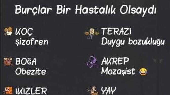 Burçlar bir hastalık olsaydı ne olurdu?