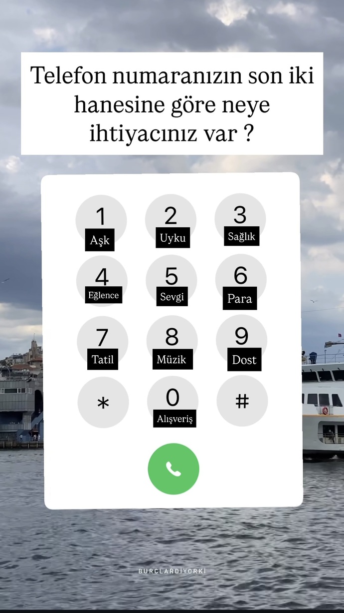 Telefon numaranızın son iki hanesine göre neye ihtiyacınız var?