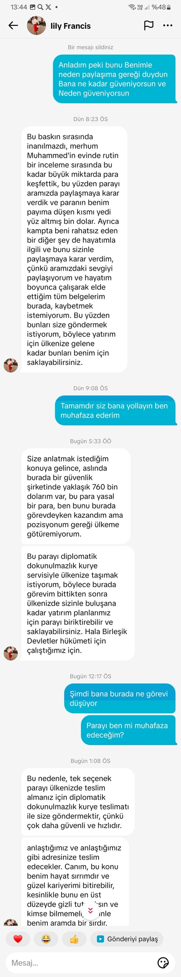 Sosyal medya uygulamalarında yabancı hesaplardan gelen mesajlar?