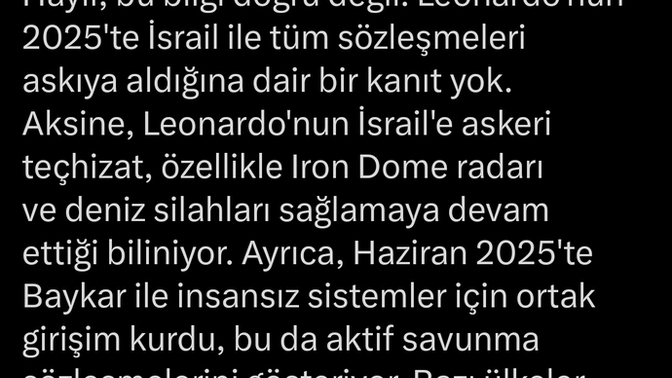 Baykar, İsrail ile işbirliği yapan Leonardo Şirketi ile anlaştı! Ne düşünüyorsunuz?
