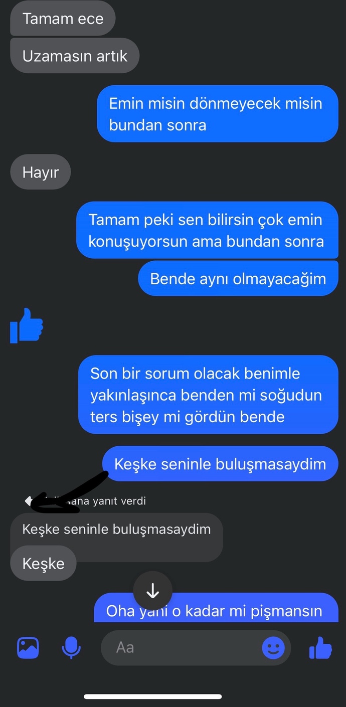 Sizce eski sevgilim tam mi vazgeçmiş bu ilişkiden?