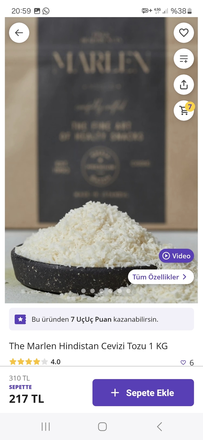 1 kg Hindistan cevizi 217 tl uygun mu alsam mı tatlılara koymak için Yağsız?