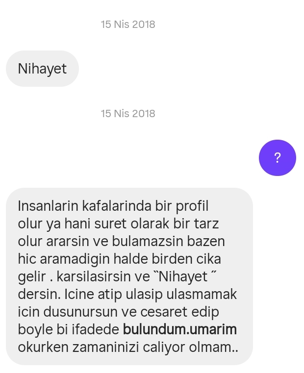 Aldığınız en garip mesaj nedir?