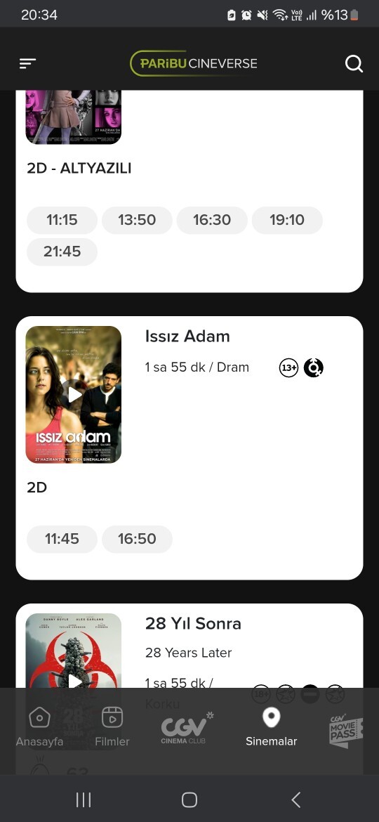 Vizyonda Issız Adam var, gidip ağlayıp gelsem mi🙄?
