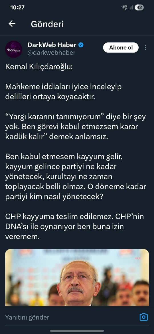 Sanirim Kilicdaroglu cumhirbaskani adayimiz olucak tekrar ne dusunuyirsunuz?
