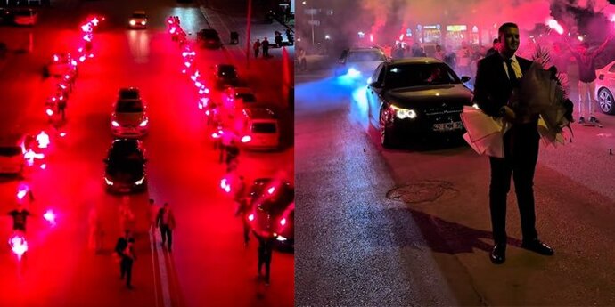 Konyada bir damat kız istemeye giderken onlarca kişi meşale ateşledi. Böyle şeyler kadınların hoşuna mı gidiyor?