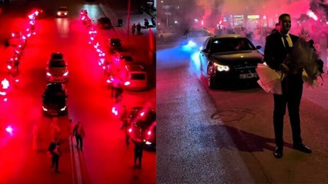 Konya'da bir damat kız istemeye giderken onlarca kişi meşale ateşledi. Böyle şeyler kadınların hoşuna mı gidiyor?