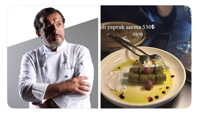 MasterChef Türkiye jürisi Mehmet Yalçınkaya’nın restoranında 2 adet sarmanın 550 ₺ olması tepki çekti