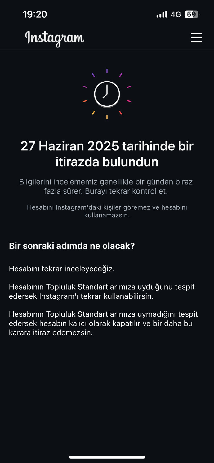 İnstagram hesabım durduk yere askıya alındı?