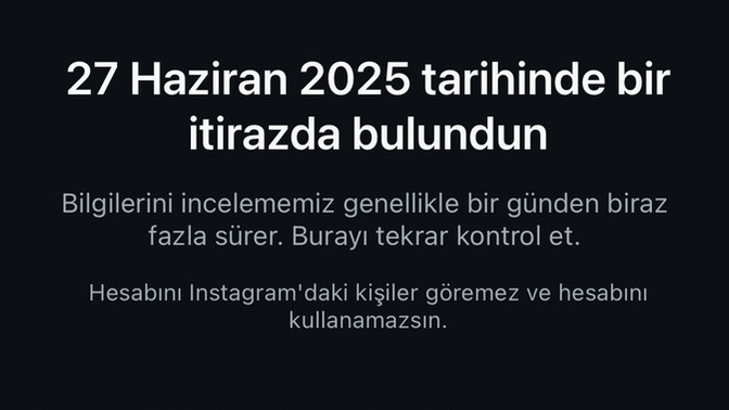 İnstagram hesabım durduk yere askıya alındı?