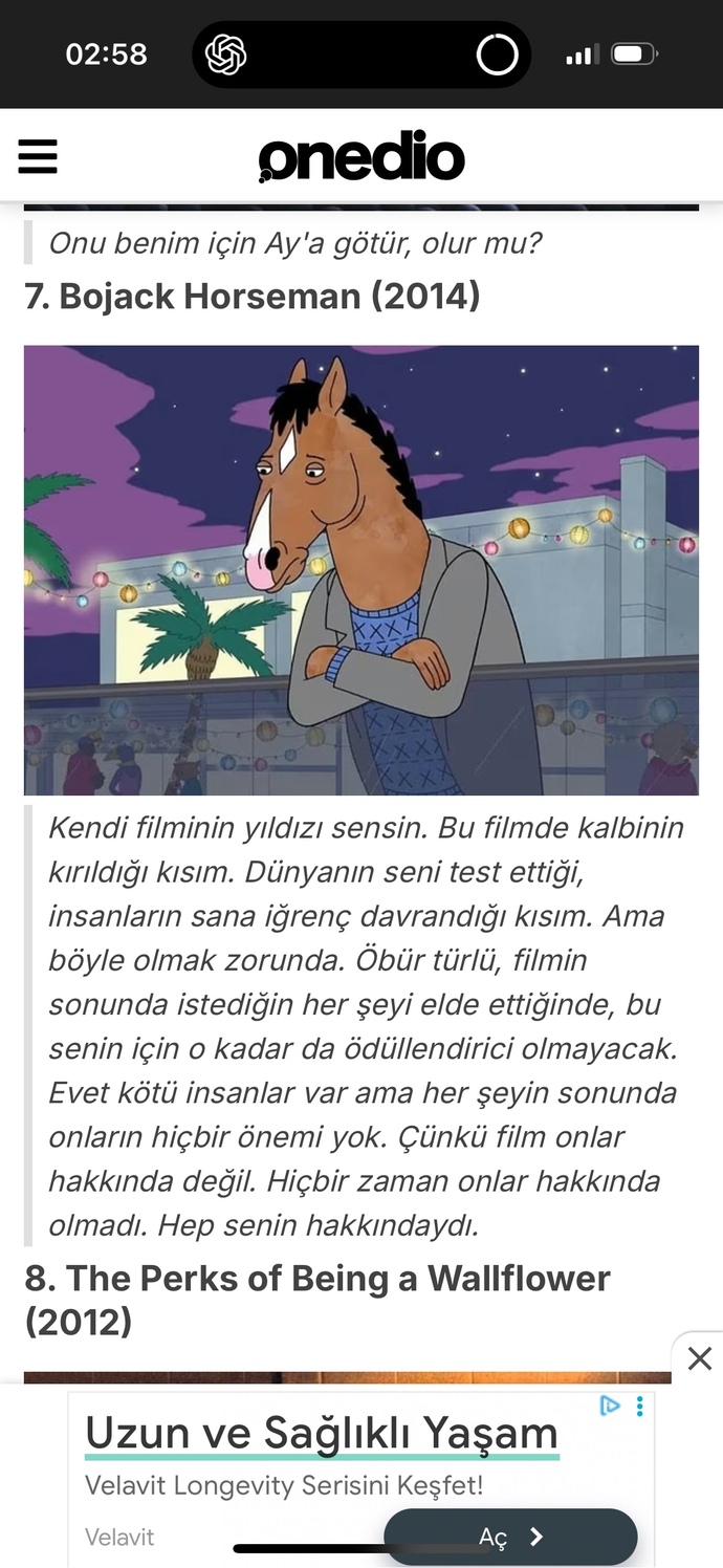 Pastanın üzerine bu dizinin alıntısını yapsam olur mu?