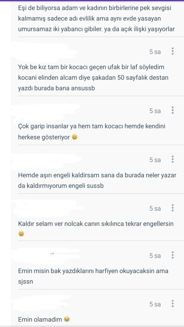 Burada aileme dil uzatan edebinden hayasız hemşireye engelledigim halde benim sorumu nasıl görebiliyor?