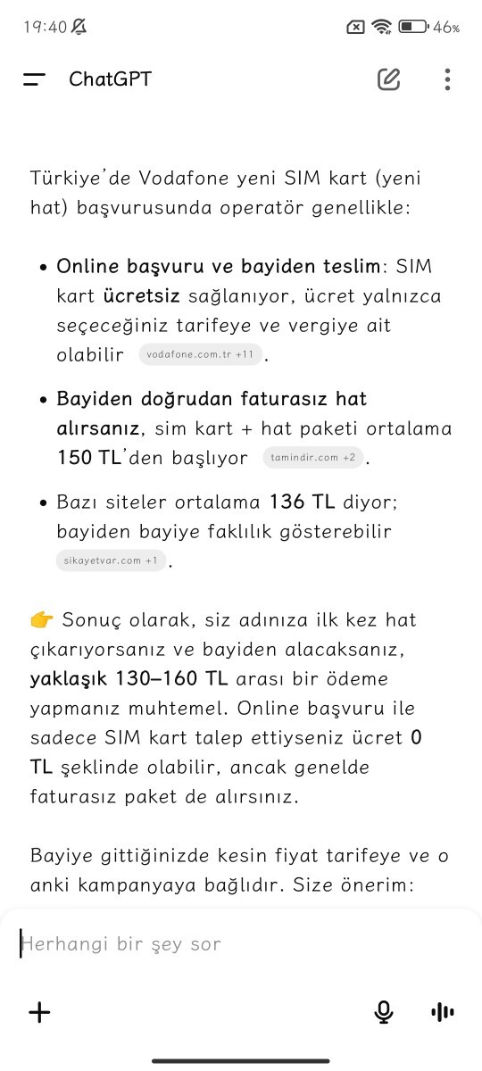 İlk defa sim kart alacaklar için fiyat ne kadar olur?