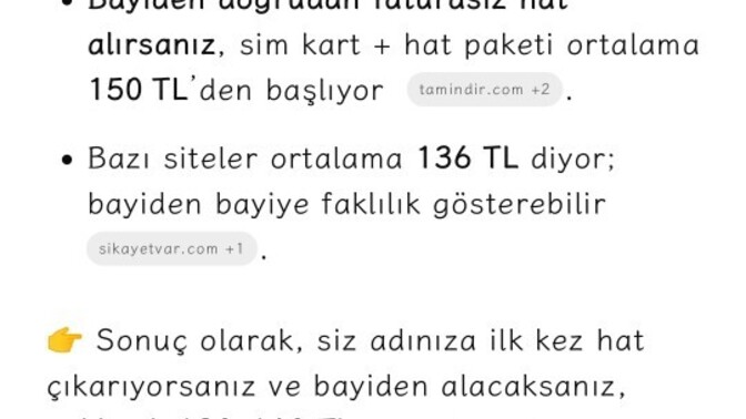 İlk defa sim kart alacaklar için fiyat ne kadar olur?