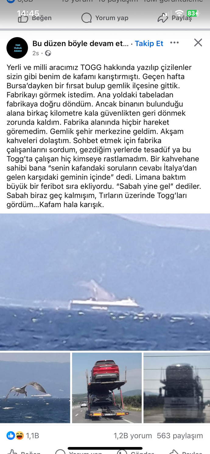 Togg İtalya’dan ithal mi geliyor?