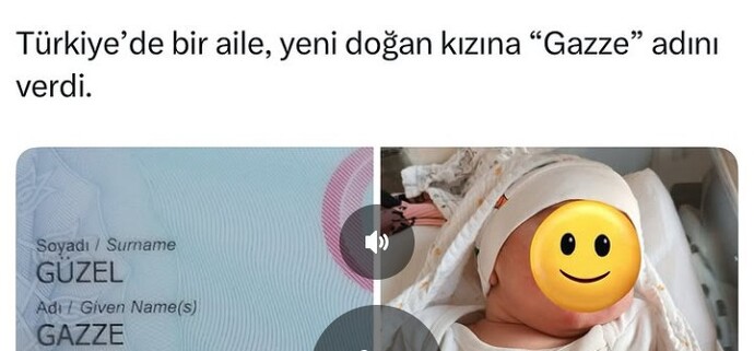 Yeni doğan çocuğunuza Gazze ismini verir miydiniz?