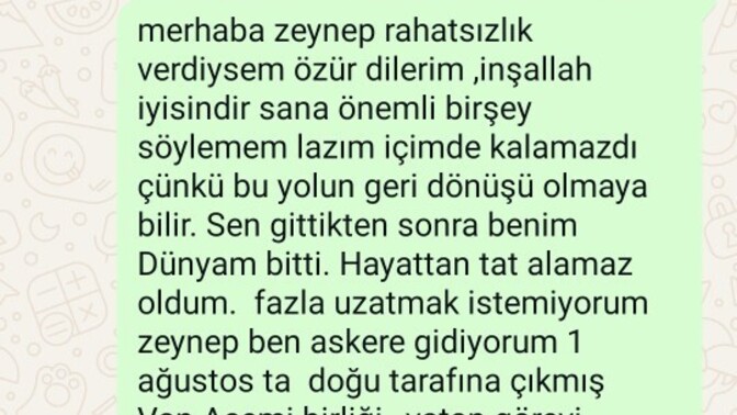 Eski sevgilime Asker mektubu?