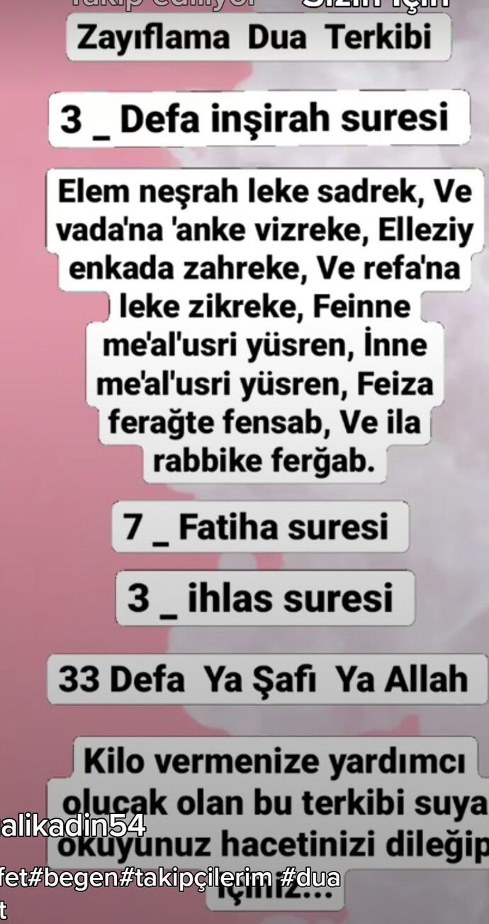 Bu duayı okusan zayıflar mıyım?