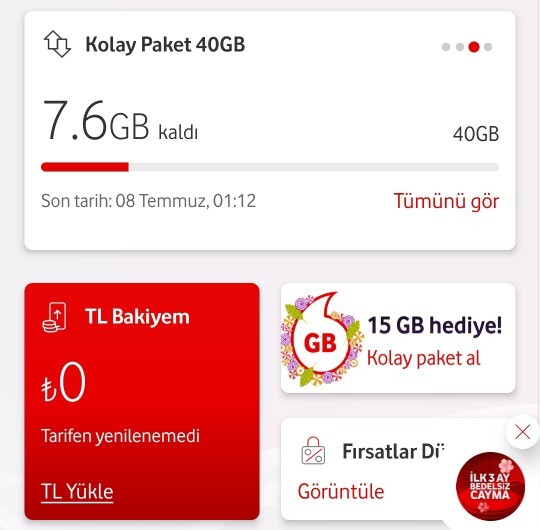 Ne kadar internetin kaldı🥺?
