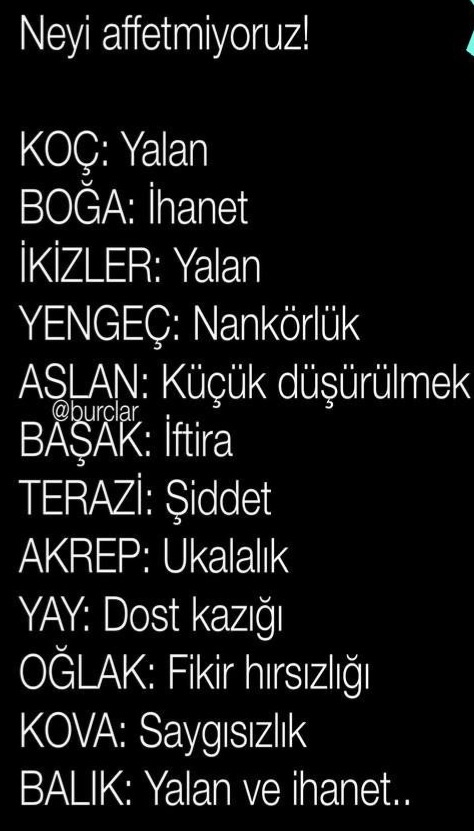 Burçlar olarak neyi affetmiyoruz?