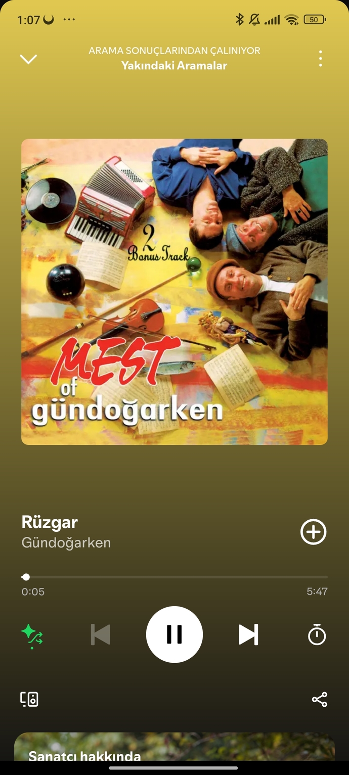 Gece kuşları en son dinlediğiniz şarkıyı atar mısınız?