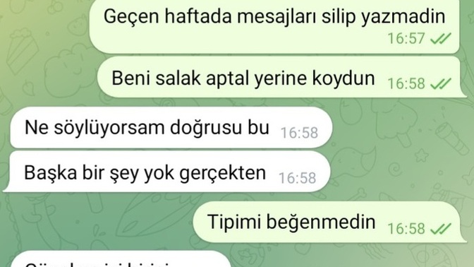 Sizce bunun amacı ne en son cumartesi konuştuk az önce baktım telegramdan mesajları silip engelledi?