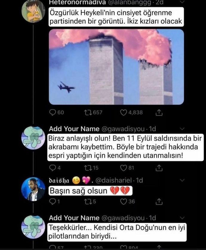 11 Eylül Saldırılarını düzenelyen Usame Bin Ladin hakkında ne düşünüyorsunuz?