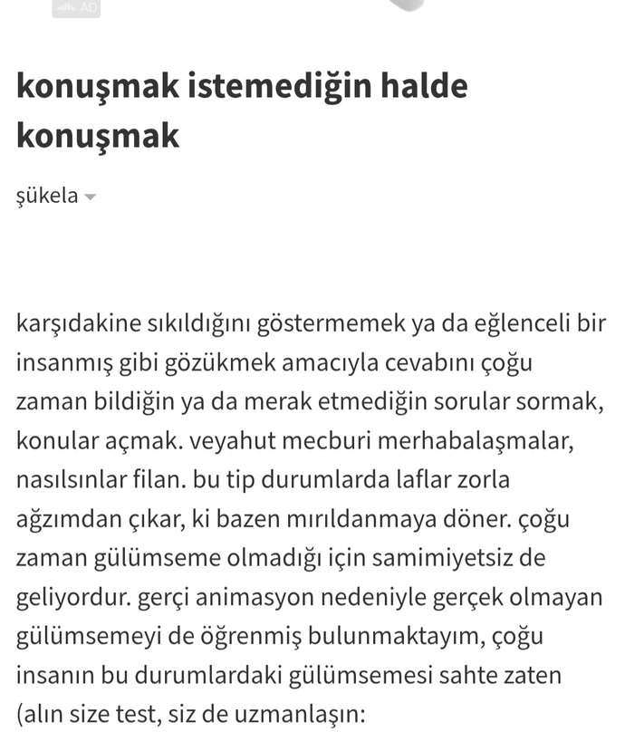 Biriyle zoraki konuşur musun?