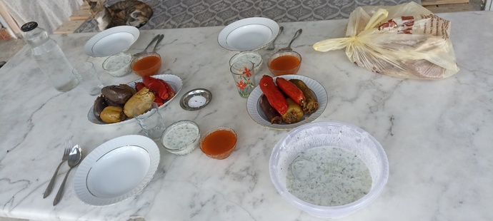 Hatay yöresine göre müthiş dolmam ve cacığım sofram nasıl görünüyor?
